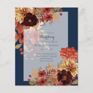 BUDGET FALL Floral Wedding Invitations - Dusky Flyer