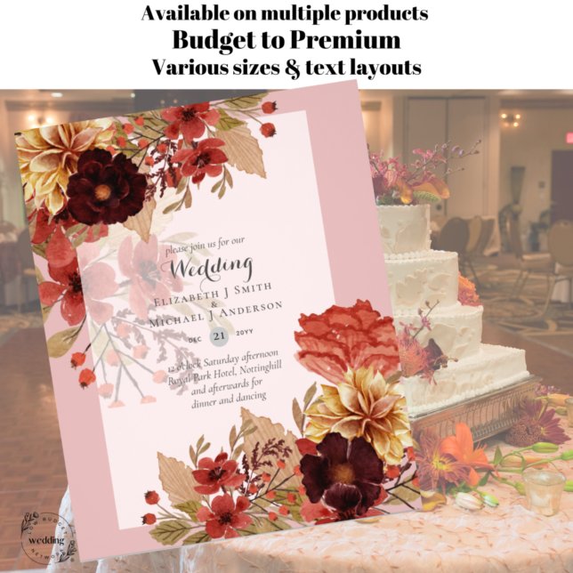 BUDGET FALL Floral Wedding Invitations - Dusky Flyer (Creator Uploaded)