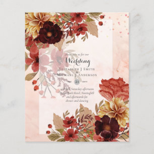 BUDGET FALL Floral Wedding Invitations - Dusky Flyer