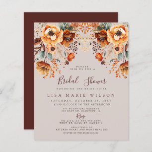 Budget Fall Foliage Fall Bridal Shower Invitations