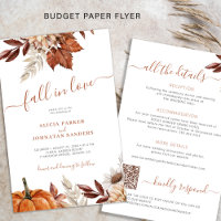Budget fall in love all in one wedding invitation