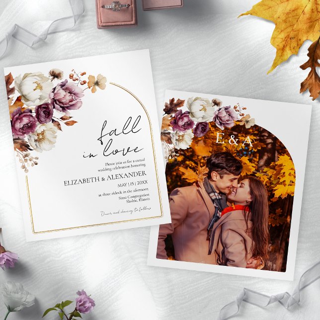Budget fall in love | Photo Wedding Invitation (Creator Uploaded)