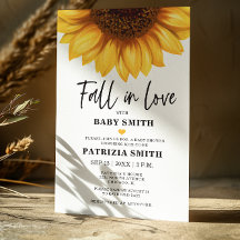 Budget Fall in Love Sunflower Baby Shower Invite