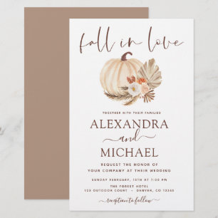 Budget Fall in Love Wedding Pampas Grass Pumpkin