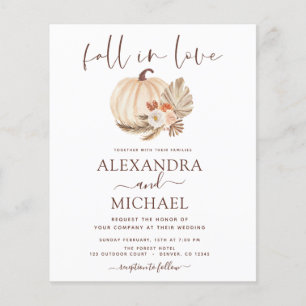 Budget Fall in Love Wedding Pampas Grass Pumpkin Flyer