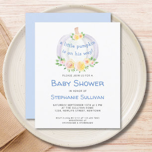 Budget Fall Pumpkin Baby Shower Invitation