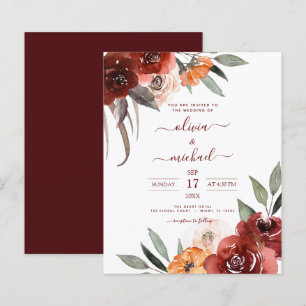 Budget Fall Wedding Burgundy Floral