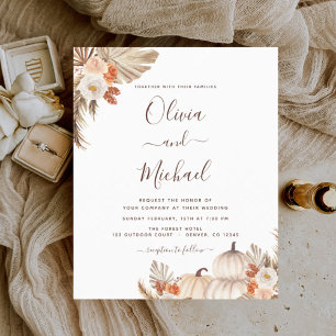 Budget Fall Wedding Pampas Grass Terracotta