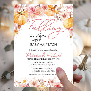 Budget Falling in Love Girl Baby Shower Invitation