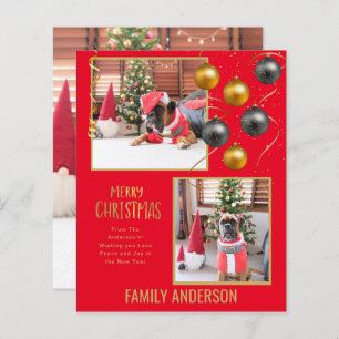 BUDGET Family PHOTO Christmas Greeting Gold