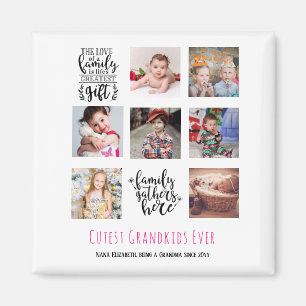 Budget Family Photo Collage Gift Grandparent Pa Ma Magnet