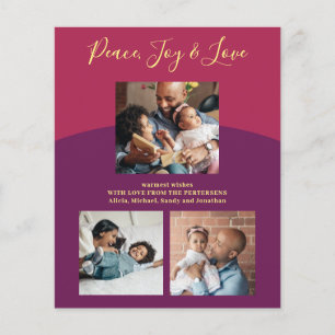 Budget family photo collage modern holiday card