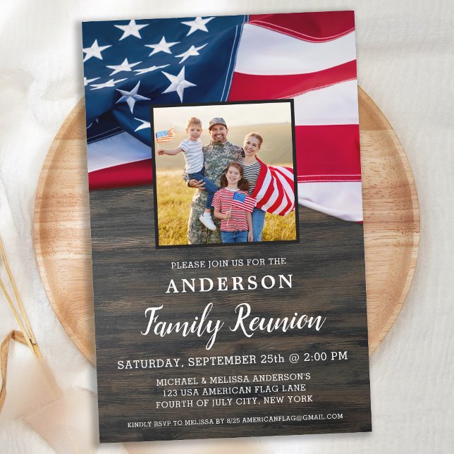 Budget Family Reunion Flag Photo Patriotic Party (Creator Uploaded)