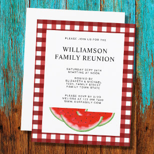  Budget Family Reunion Plaid Watermelon Invite