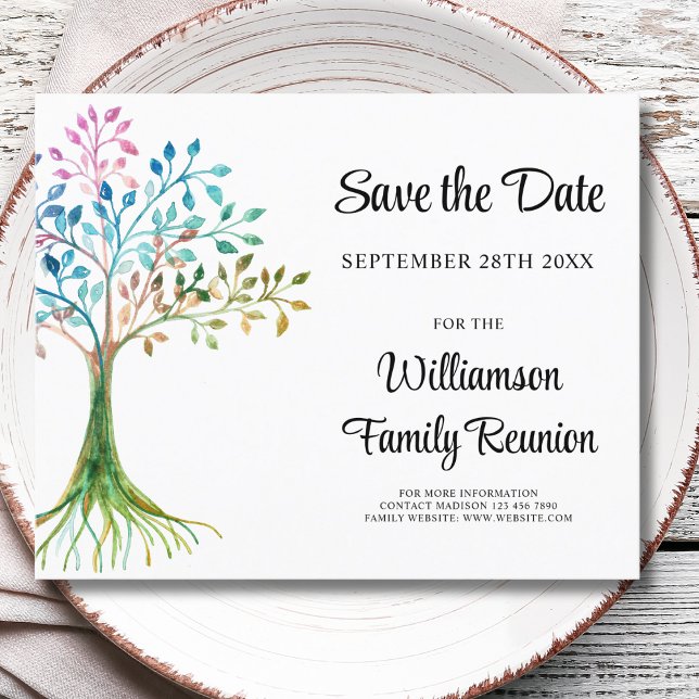 Budget Family Tree Family Reunion Save The date (Creator Uploaded)