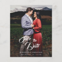 Budget Fancy Elegant Photo Save the Date