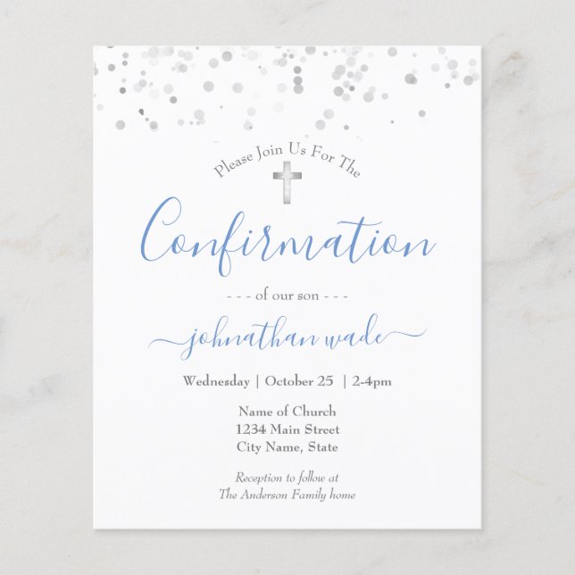 Budget Fancy Script Confirmation Flyer (Front)