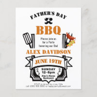 BUDGET Father's Day Backyard BBQ Party Invitation