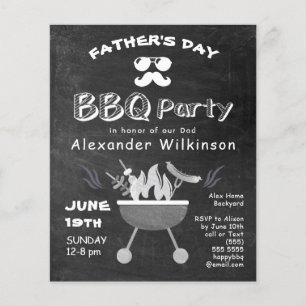 BUDGET Father's Day Chalkboard BBQ Invitation