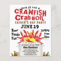 BUDGET Father's Day Crawfish Boil Party Invitation