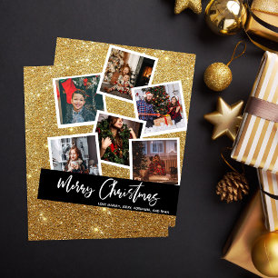 Budget Faux Gold Glitter Multi Photo Christmas