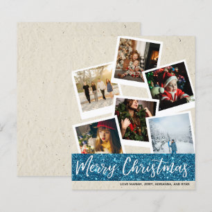 Budget Faux Kraft & Glitter Multi Photo Christmas