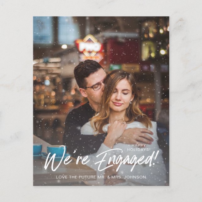 Budget Faux Snow We're Engaged V Photo Buffalo Flyer (Front)