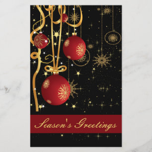 Budget Festive Red gold Business Holiday Card