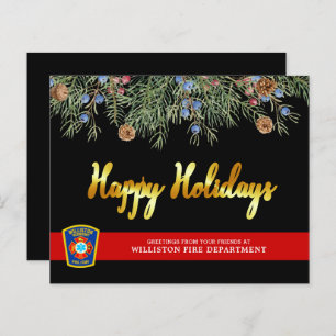 Budget Fire Department Thin Red Line Holiday Card