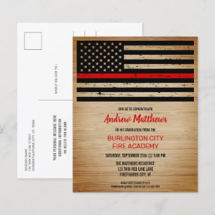 Budget Firefighter Fireman Graduation Invitation