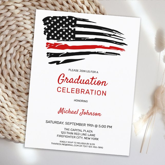 Budget Firefighter Graduation Thin Red Line Party  (Creator Uploaded)
