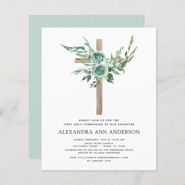 Budget First Holy Communion Greenery Eucalyptus (Front/Back)