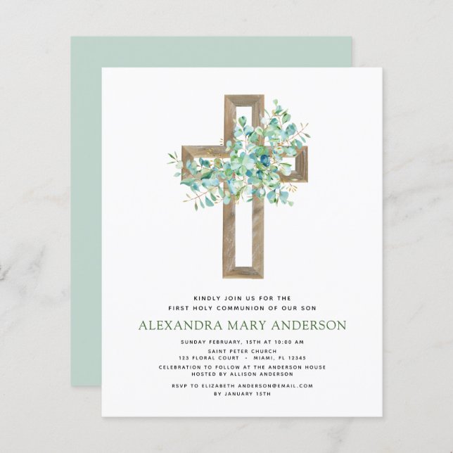 Budget First Holy Communion Greenery Eucalyptus (Front/Back)