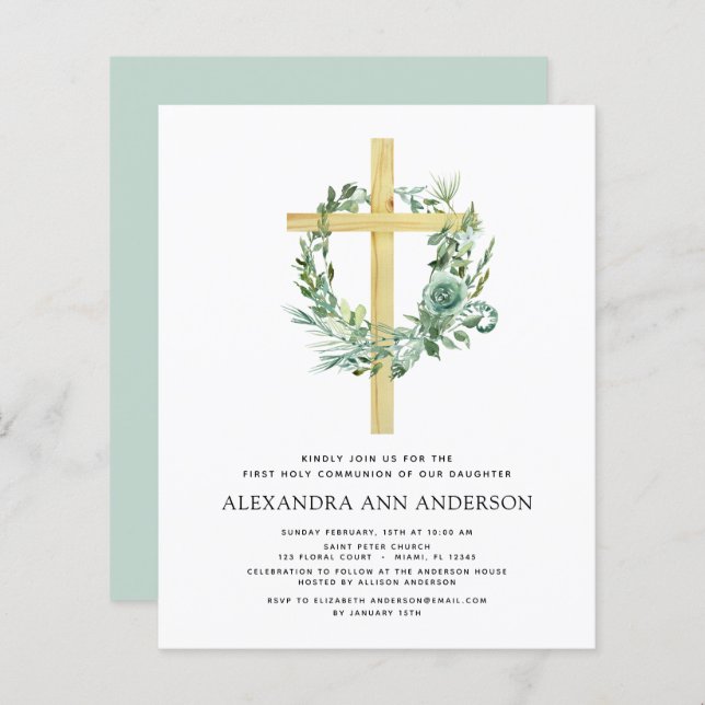 Budget First Holy Communion Greenery Eucalyptus (Front/Back)