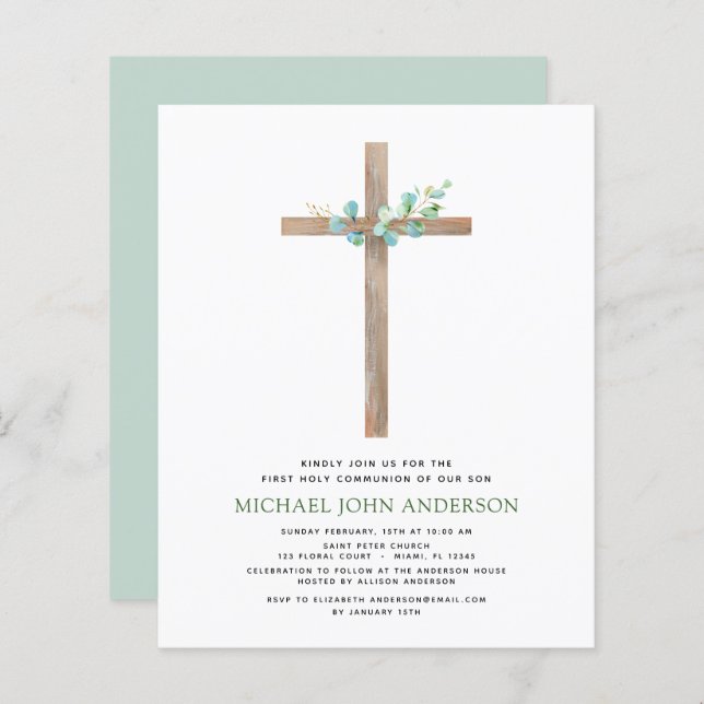 Budget First Holy Communion Greenery Eucalyptus (Front/Back)