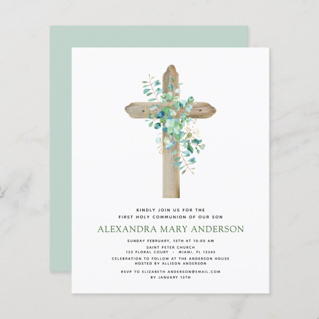 Budget First Holy Communion Greenery Eucalyptus (Front/Back)