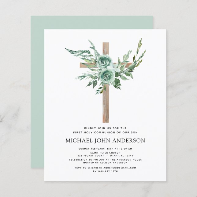 Budget First Holy Communion Greenery Eucalyptus (Front/Back)