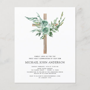 Budget First Holy Communion Greenery Eucalyptus Flyer