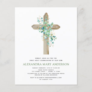 Budget First Holy Communion Greenery Eucalyptus Flyer