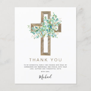 Budget First Holy Communion Thank You Eucalyptus Flyer