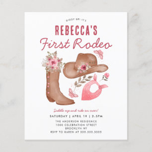 Budget First Rodeo Blush Pink Cowgirl 1st Birthday