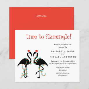 Budget Flamingo Christmas Party Invitations