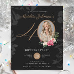 Budget Floral 40th Birthday Invitation<br><div class="desc">Budget Floral 40th Birthday Invitation. Celebrate life's big moments with a budget-friendly milestone birthday invitation that’s as beautiful as it is affordable. This floral-inspired design, featuring vibrant blooms, adds a touch of elegance to any celebration. Personalise it with a photo to create a keepsake that captures the essence of the...</div>