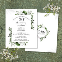 Budget Floral 70th Wedding Anniversary Invitation
