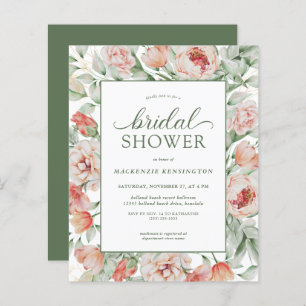 BUDGET Floral Blush Sage Green Bridal Shower