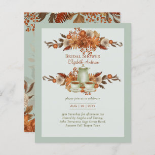 Budget Floral Boho Terracotta Sage Tea Party Event