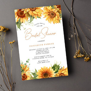 Budget floral botanical bridal shower invitation