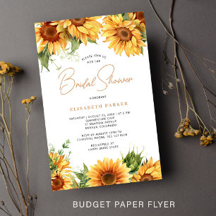 Budget floral botanical bridal shower invitation flyer