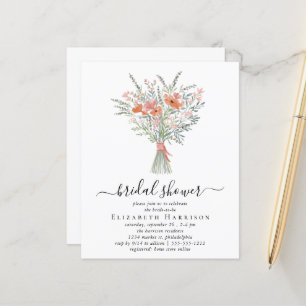 Budget Floral Bouquet Bridal Shower Invite