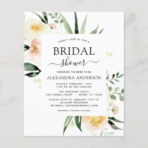 Budget Floral Bridal Shower Sage Greenery Flyer